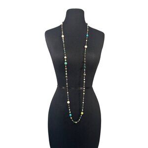 Multicolored Beaded Long Necklace With Mixed Acrylic Beads